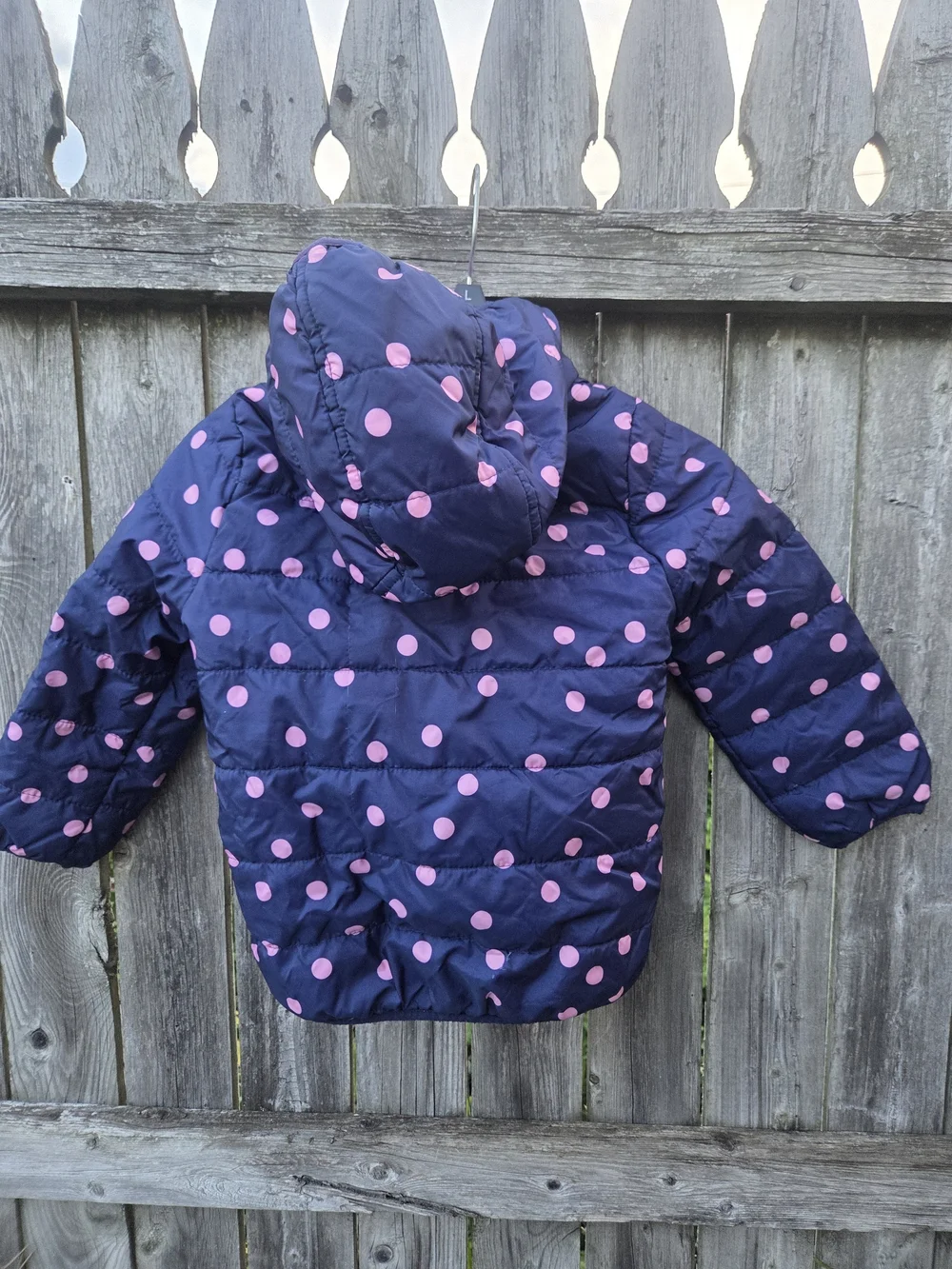 Carter's Navy Jacket with Pink Polka Dots